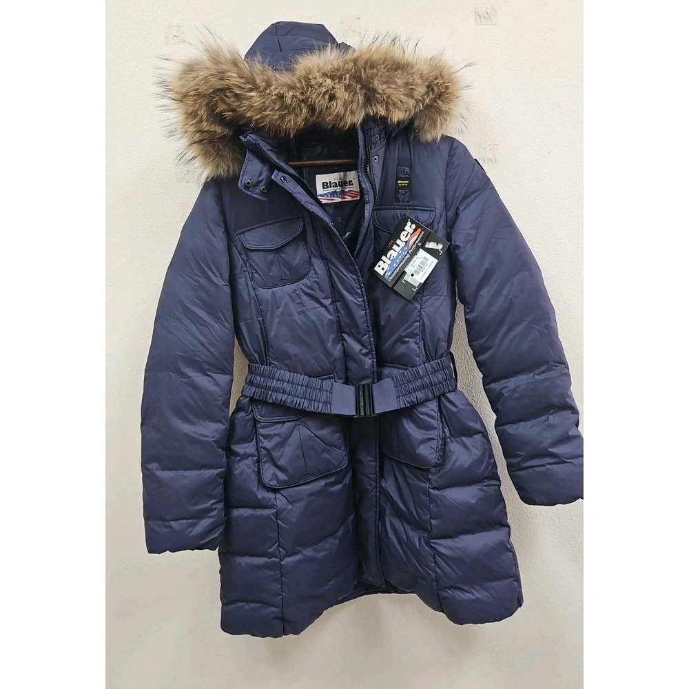 Blauer USA Brielle Womens Hooded Down Jacket Coat Large NWT
